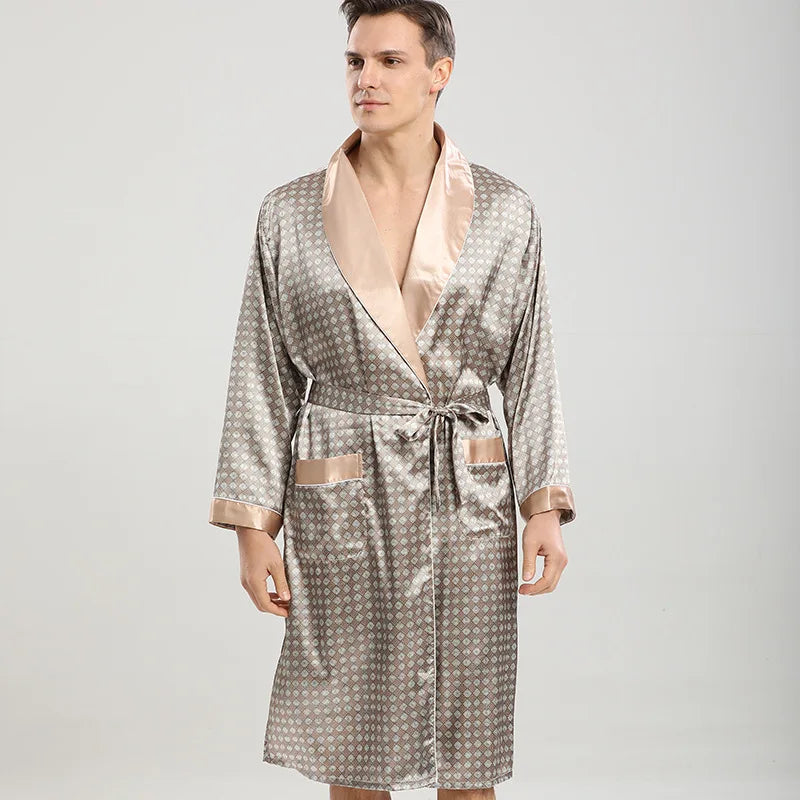 Peignoir Homme Satin Or