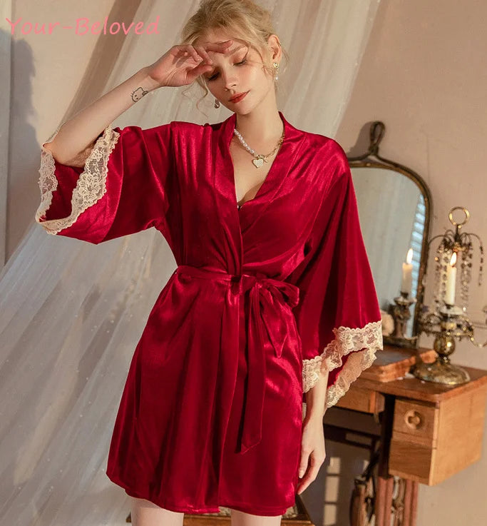 Peignoir Femme Velours Court