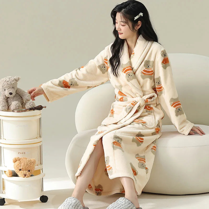 Peignoir Polaire Femme Ours