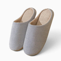 Le Prestige du Peignoir Chausson Pantoufle Polaire Doux à Rayures