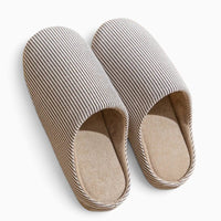 Le Prestige du Peignoir Chausson Pantoufle Polaire Doux à Rayures