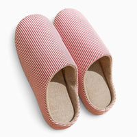 Le Prestige du Peignoir Chausson Pantoufle Polaire Doux à Rayures