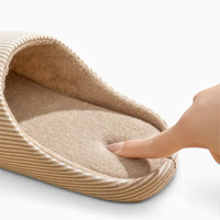 Le Prestige du Peignoir Chausson Pantoufle Polaire Doux à Rayures