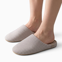 Le Prestige du Peignoir Chausson Pantoufle Polaire Doux à Rayures