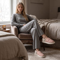 Le Prestige du Peignoir Pantoufle Chaussons Chauffant Femme Rose