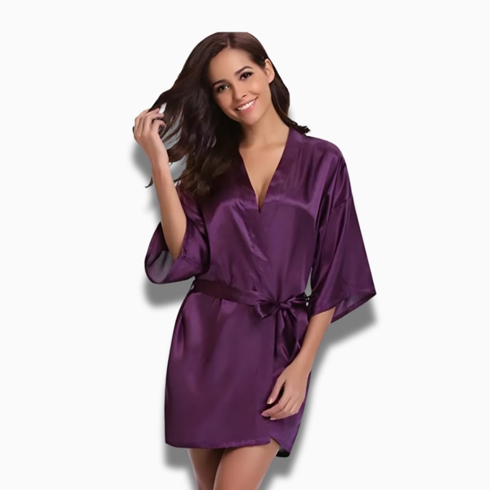Le Prestige du Peignoir Peignoir Court Satin Femme