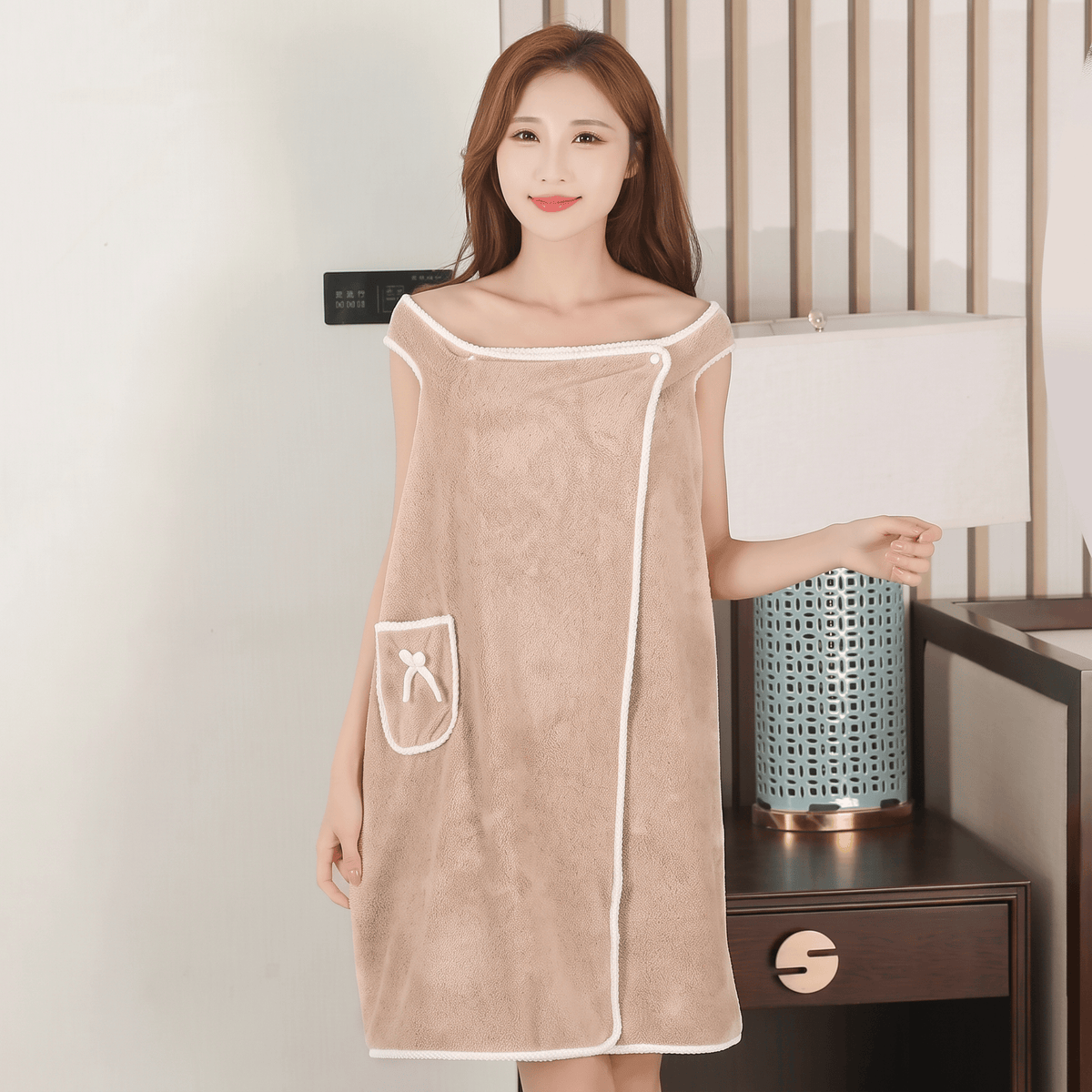 Le Prestige du Peignoir Peignoir de Bain Femme 2 en 1 Serviette