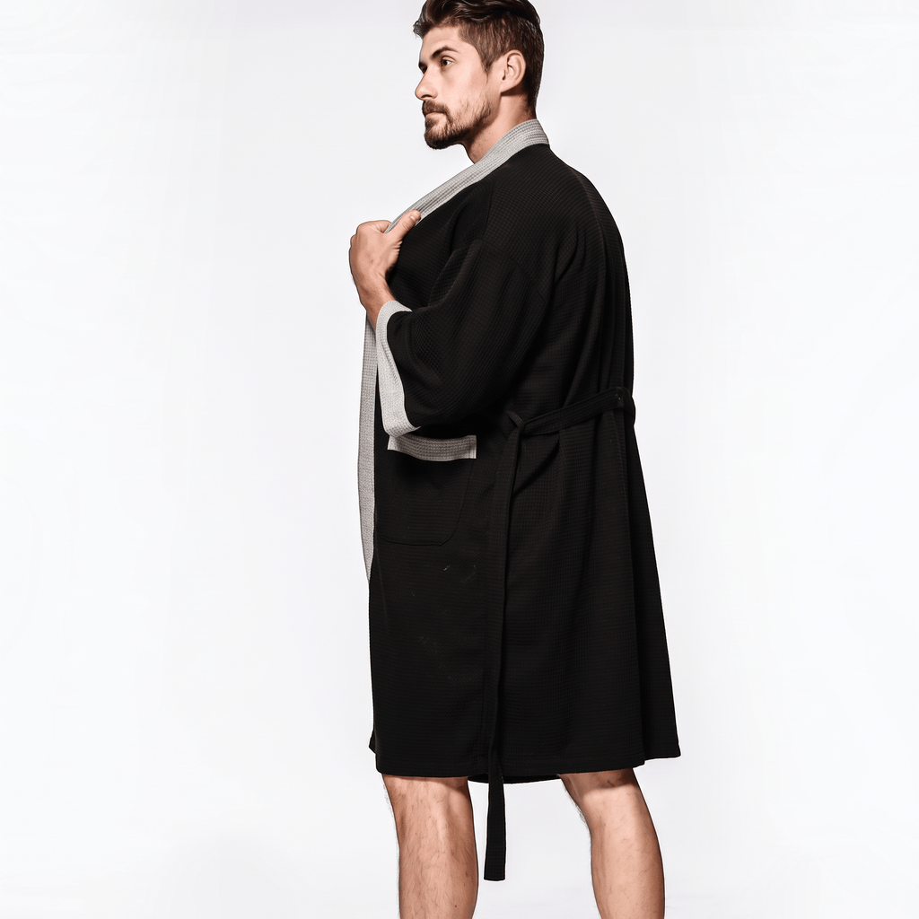 Le Prestige du Peignoir Peignoir de Bain Homme Gaufré Poches
