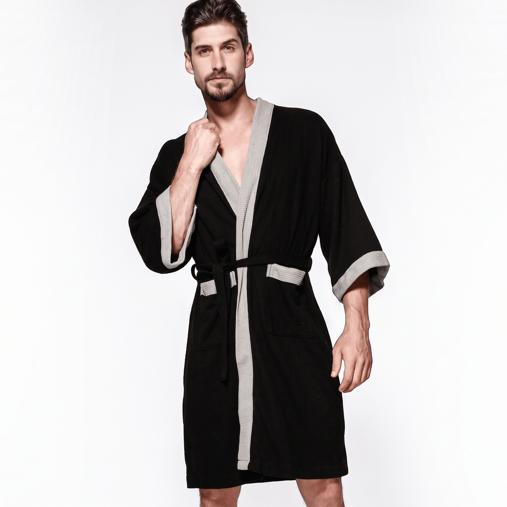 Le Prestige du Peignoir Peignoir de Bain Homme Gaufré Poches