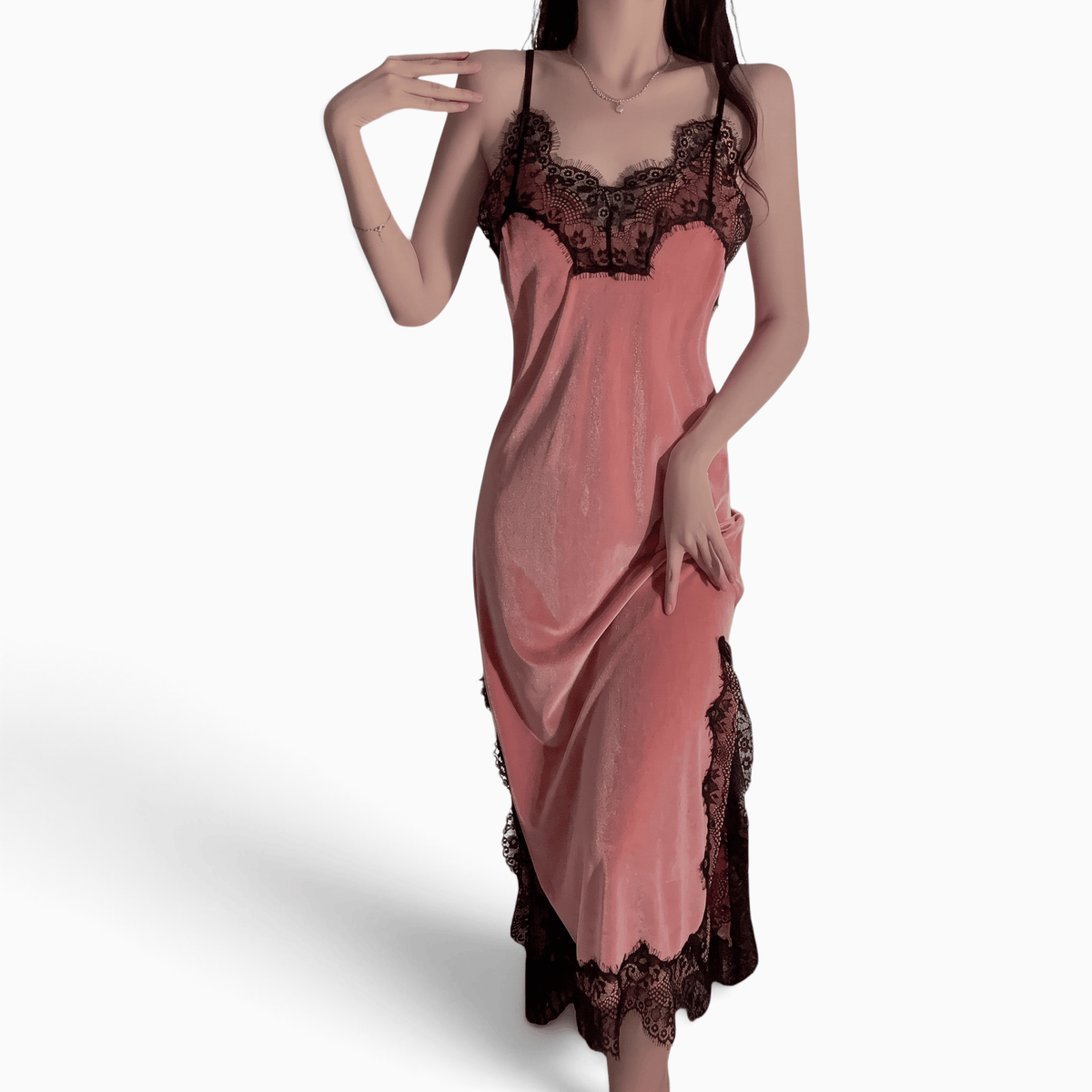 Le Prestige du Peignoir Peignoir Femme Velours Dentelle