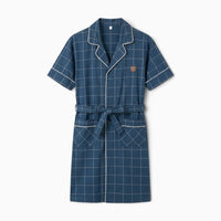 Le Prestige du Peignoir Peignoir Homme Manches Courtes à Carreaux
