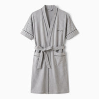 Le Prestige du Peignoir Peignoir Homme Manches Courtes à Rayures