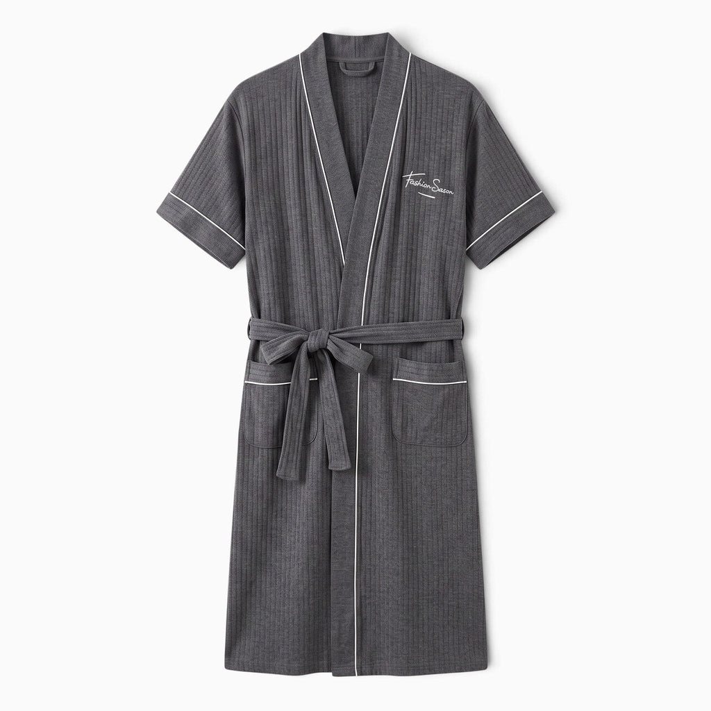 Le Prestige du Peignoir Peignoir Homme Manches Courtes Élégant Uni