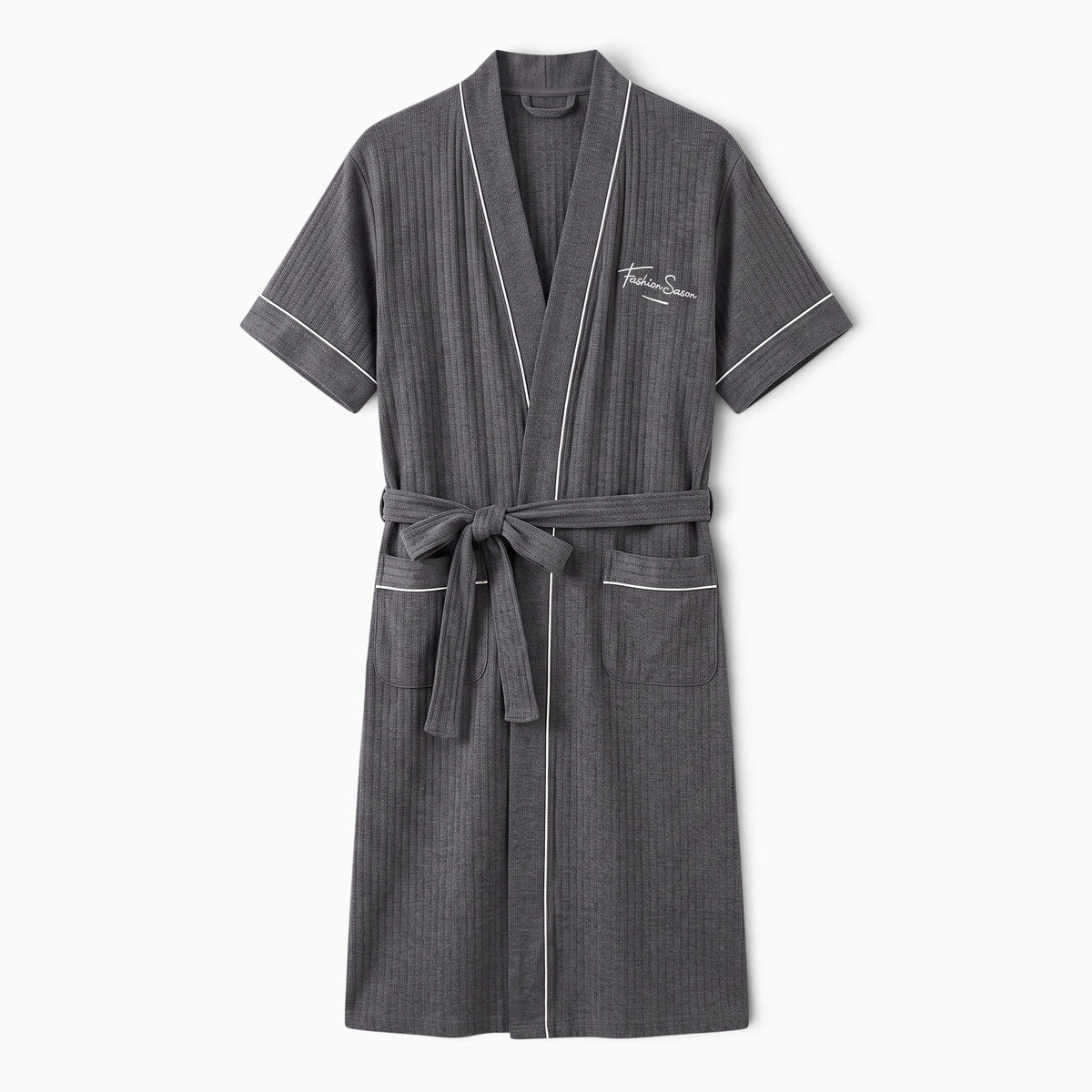 Le Prestige du Peignoir Peignoir Homme Manches Courtes Élégant Uni