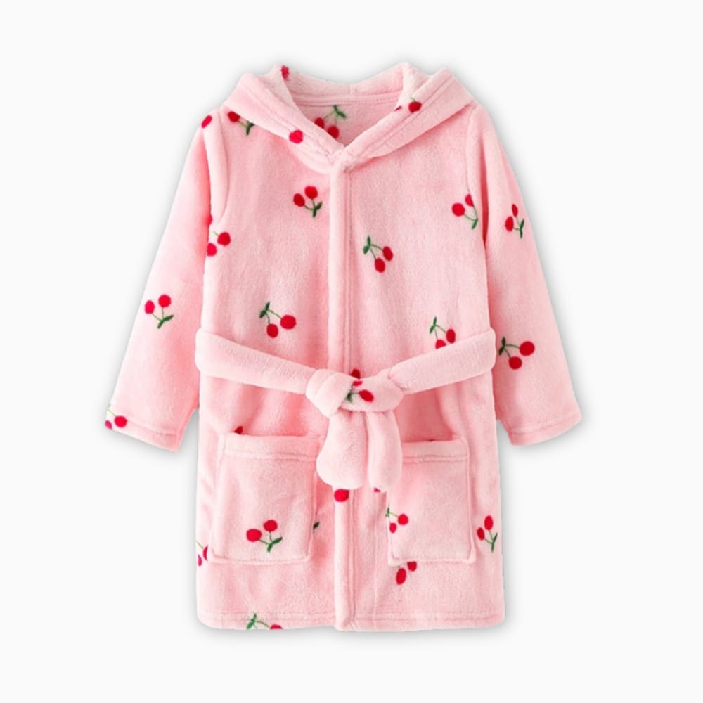 Le Prestige du Peignoir Peignoir Polaire Enfant Cerise