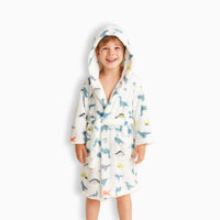 Le Prestige du Peignoir Peignoir Polaire Enfant Dinosaure Blanc
