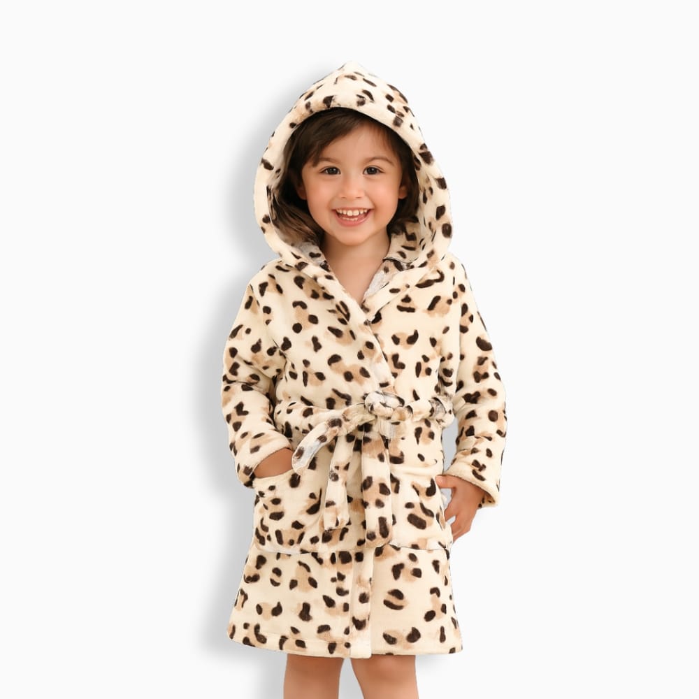 Le Prestige du Peignoir Peignoir Polaire Enfant Léopard