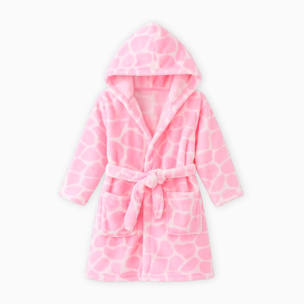 Le Prestige du Peignoir Peignoir Polaire Enfant Rose à Capuche