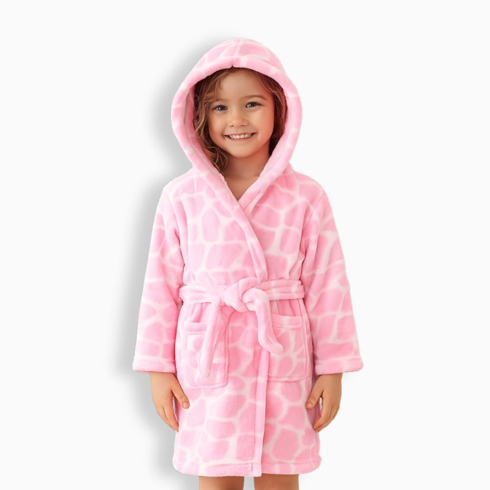 Le Prestige du Peignoir Peignoir Polaire Enfant Rose à Capuche
