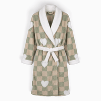Le Prestige du Peignoir Peignoir Polaire Femme à Carreaux