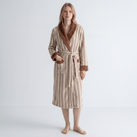 Le Prestige du Peignoir Peignoir Polaire Femme à Rayures