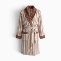 Le Prestige du Peignoir Peignoir Polaire Femme à Rayures