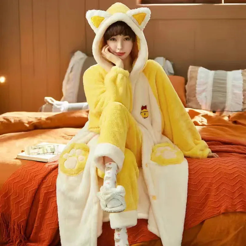 Le Prestige du Peignoir Peignoir Polaire Femme Animaux