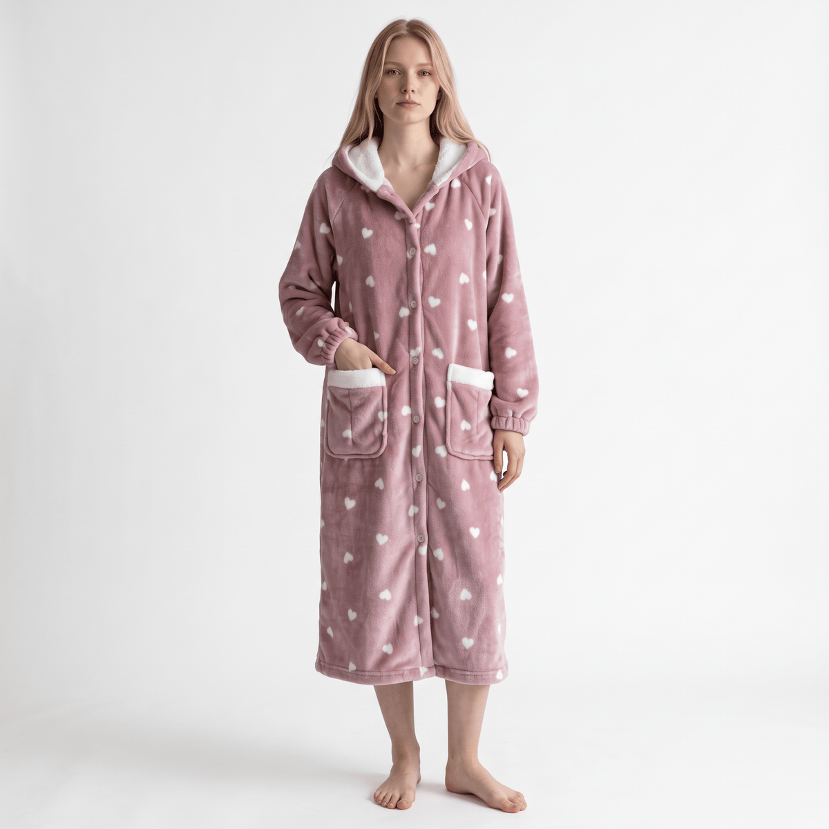 Le Prestige du Peignoir Peignoir Polaire Femme Chaud à Capuche