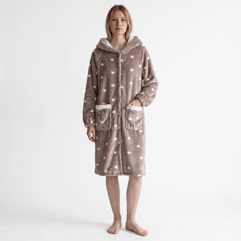 Le Prestige du Peignoir Peignoir Polaire Femme Chaud à Capuche