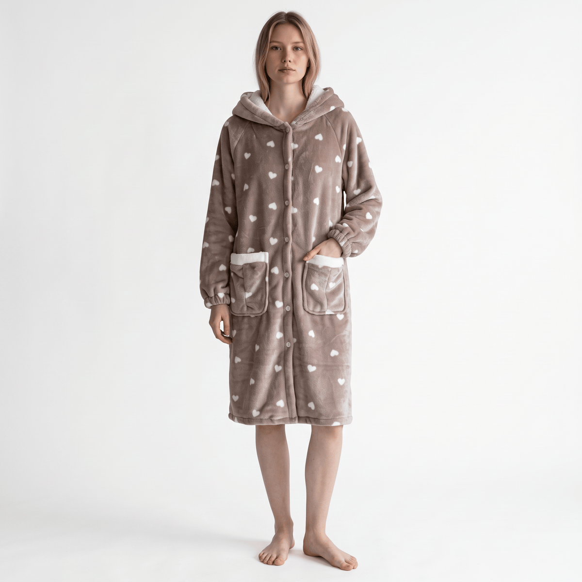 Le Prestige du Peignoir Peignoir Polaire Femme Chaud à Capuche