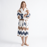 Le Prestige du Peignoir Peignoir Polaire Femme Chaud à Motifs
