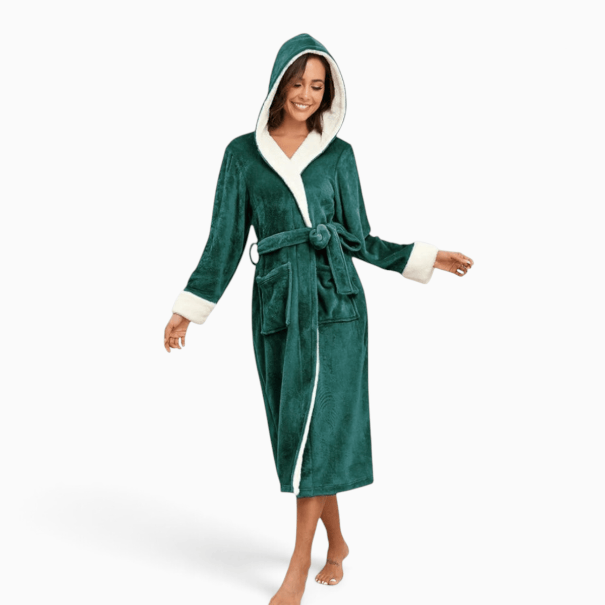 Le Prestige du Peignoir Peignoir Polaire Femme Chaud avec Capuche