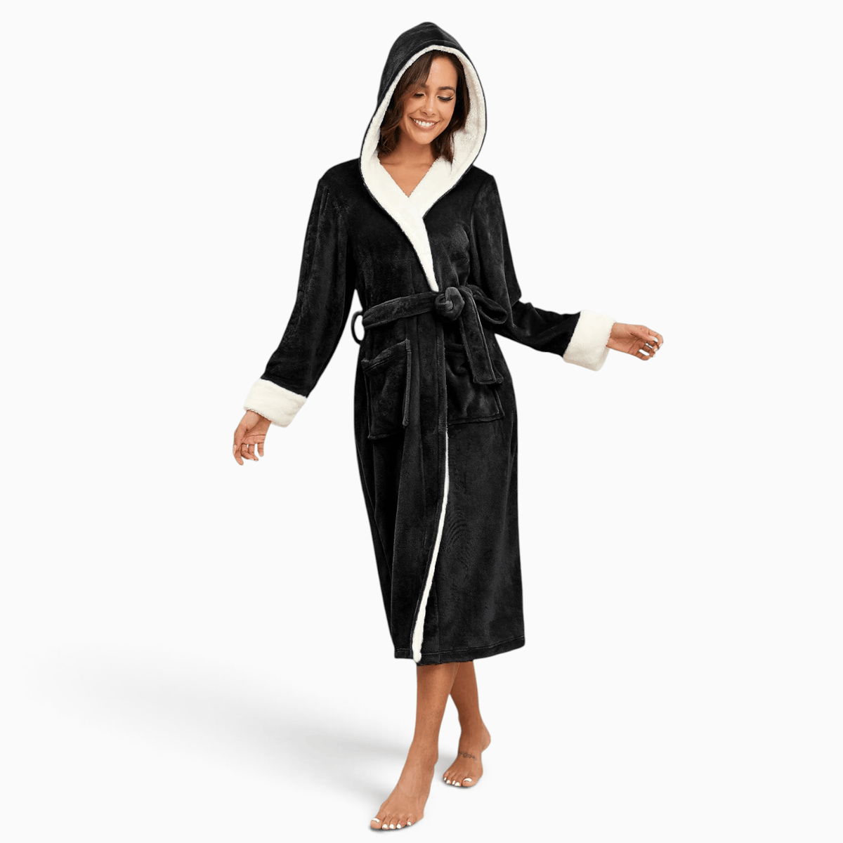 Le Prestige du Peignoir Peignoir Polaire Femme Chaud avec Capuche