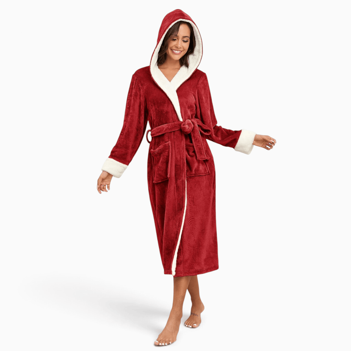 Le Prestige du Peignoir Peignoir Polaire Femme Chaud avec Capuche