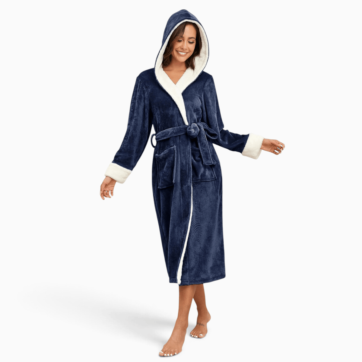 Le Prestige du Peignoir Peignoir Polaire Femme Chaud avec Capuche
