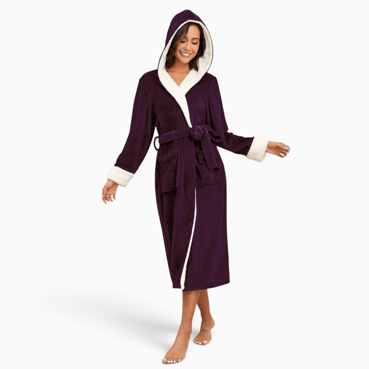 Le Prestige du Peignoir Peignoir Polaire Femme Chaud avec Capuche
