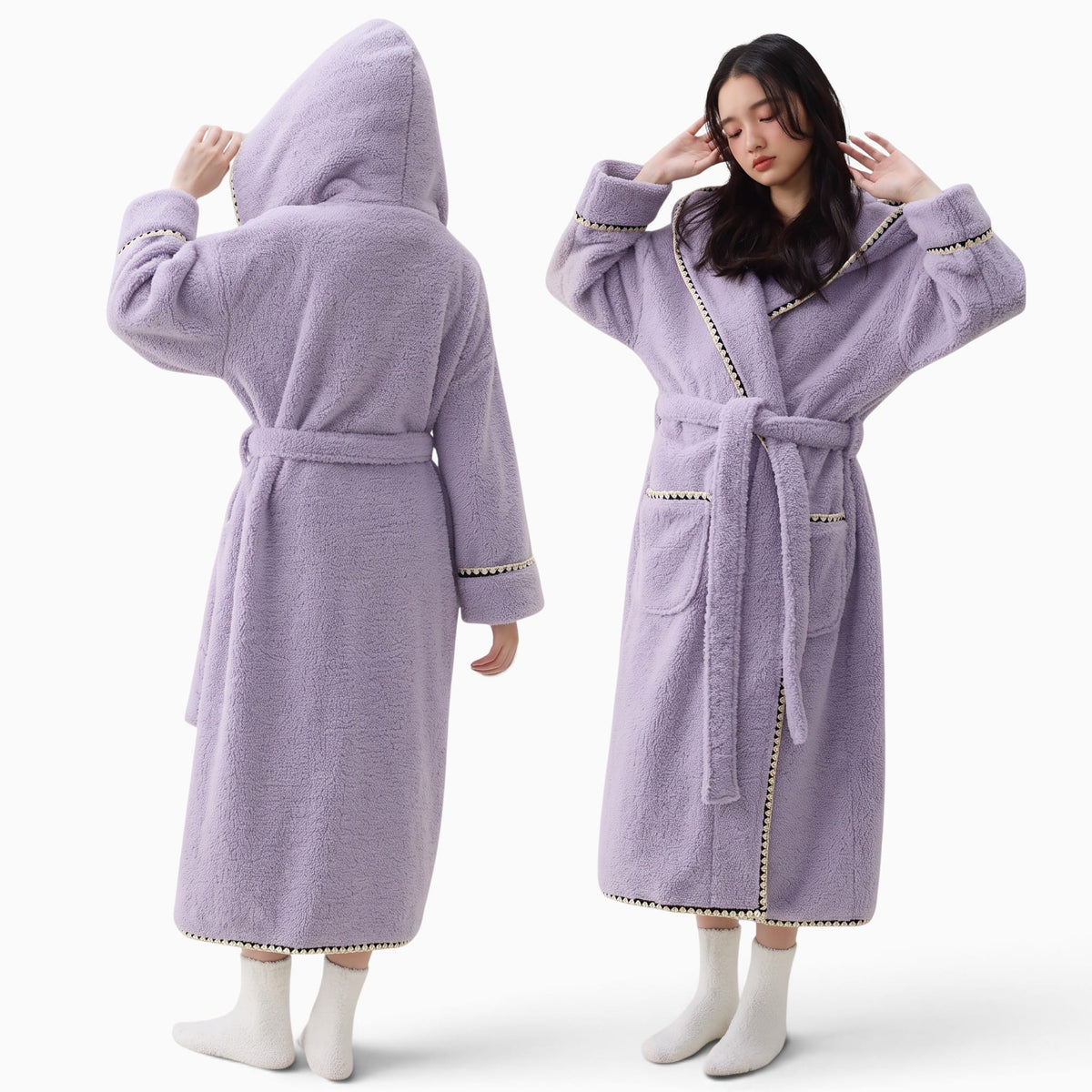 Le Prestige du Peignoir Peignoir Polaire Femme Chaud Doux