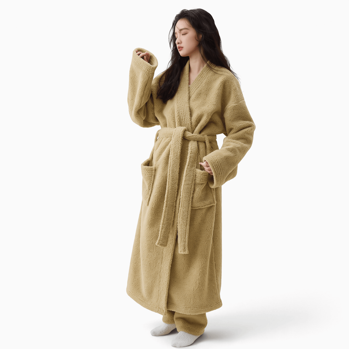 Le Prestige du Peignoir Peignoir Polaire Femme Chaud Épais