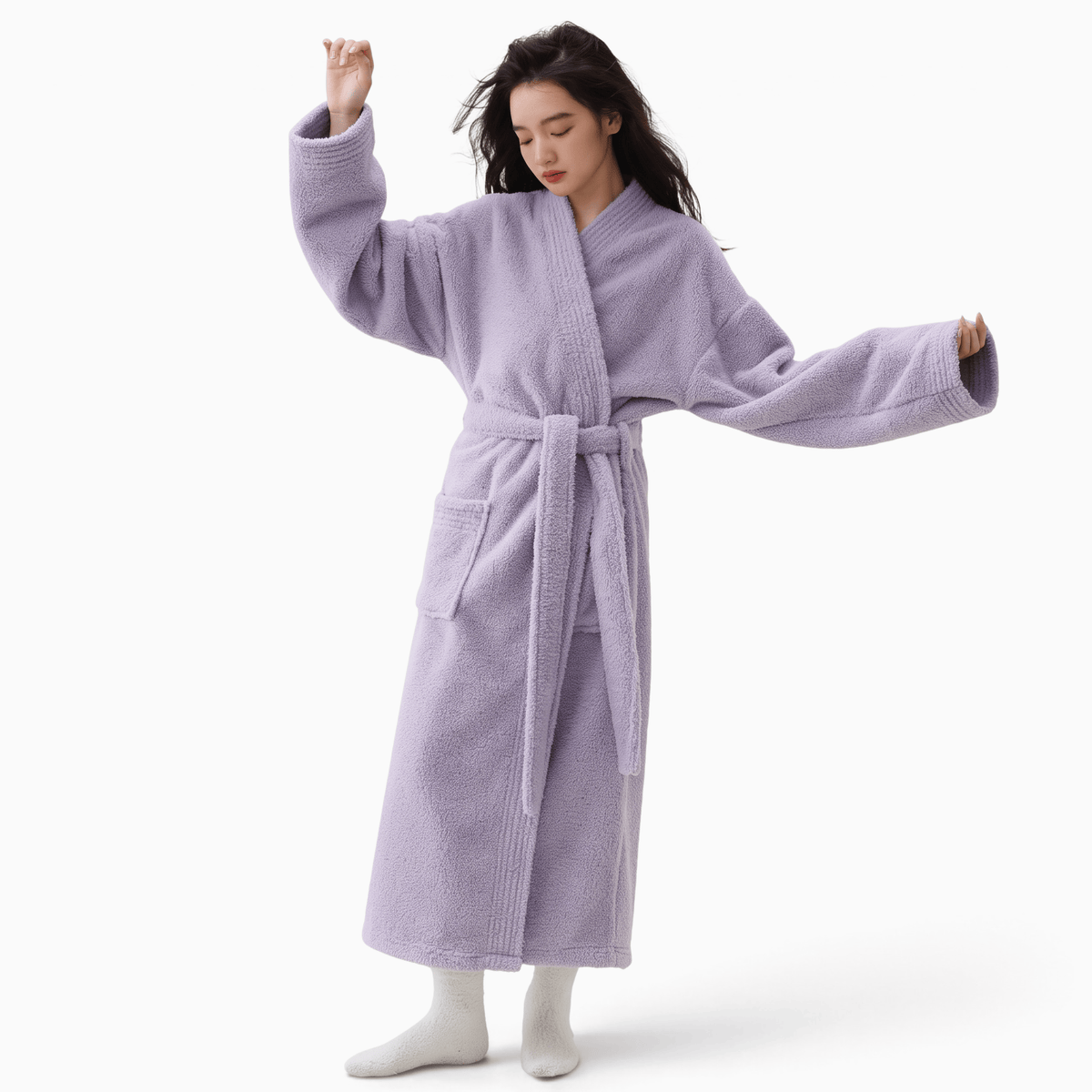 Le Prestige du Peignoir Peignoir Polaire Femme Chaud Épais
