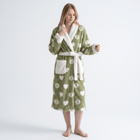Le Prestige du Peignoir Peignoir Polaire Femme Chaud et Doux à Motifs