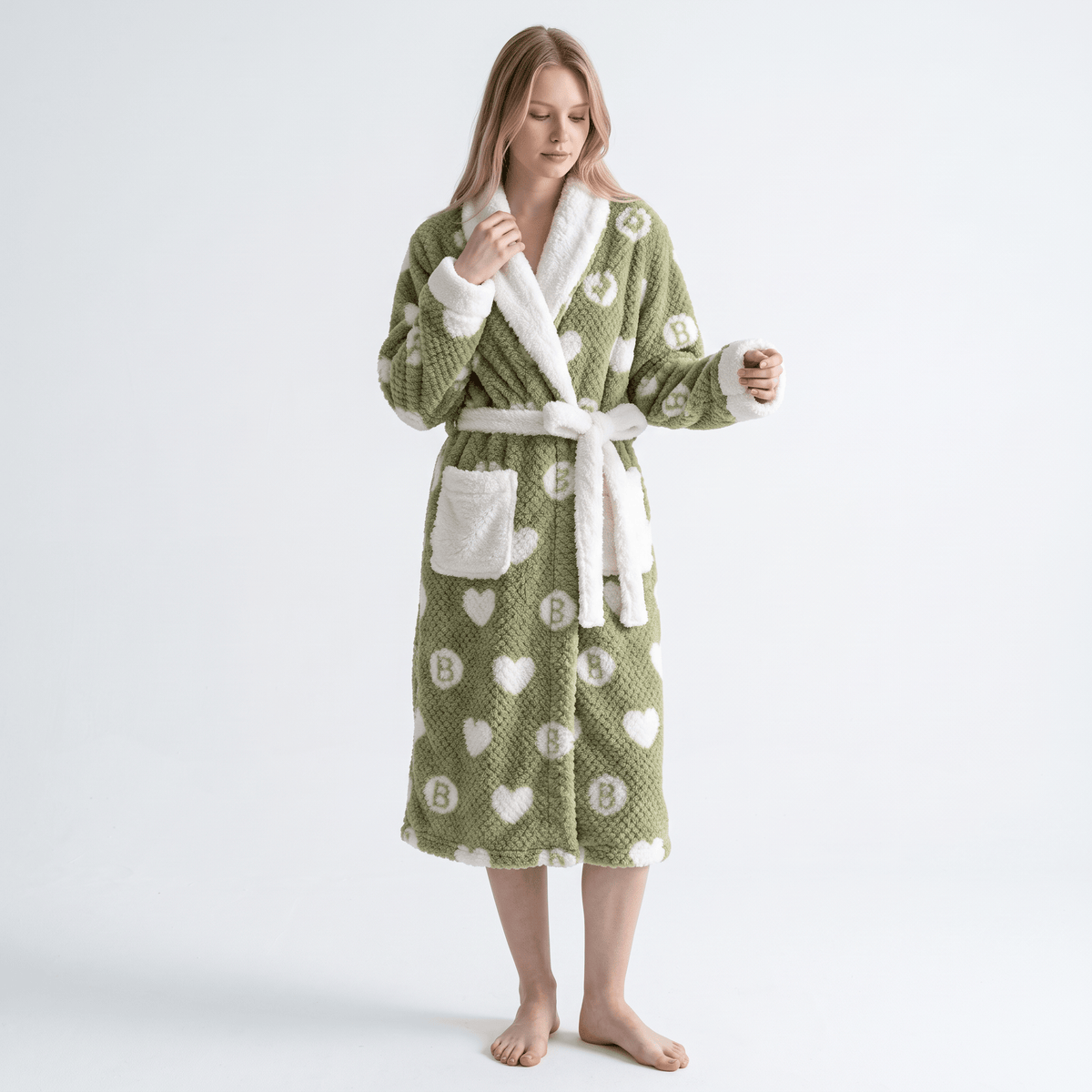 Le Prestige du Peignoir Peignoir Polaire Femme Chaud et Doux à Motifs
