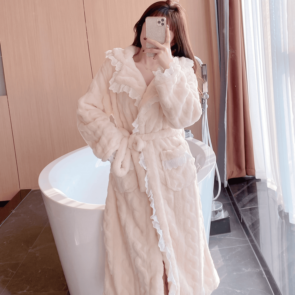 Le Prestige du Peignoir Peignoir Polaire Femme Cocooning Chaud