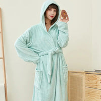 Le Prestige du Peignoir Peignoir Polaire Femme Doux à Capuche