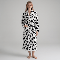 Le Prestige du Peignoir Peignoir Polaire Femme Doux Cœur