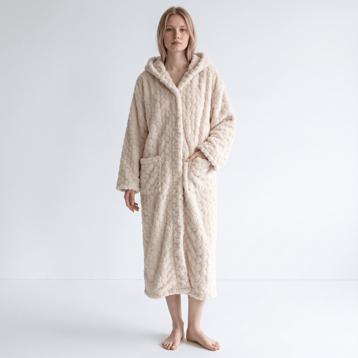 Le Prestige du Peignoir Peignoir Polaire Femme Doux Uni