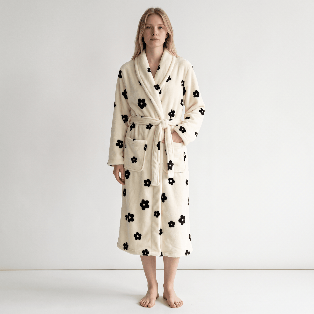 Le Prestige du Peignoir Peignoir Polaire Femme Fleur