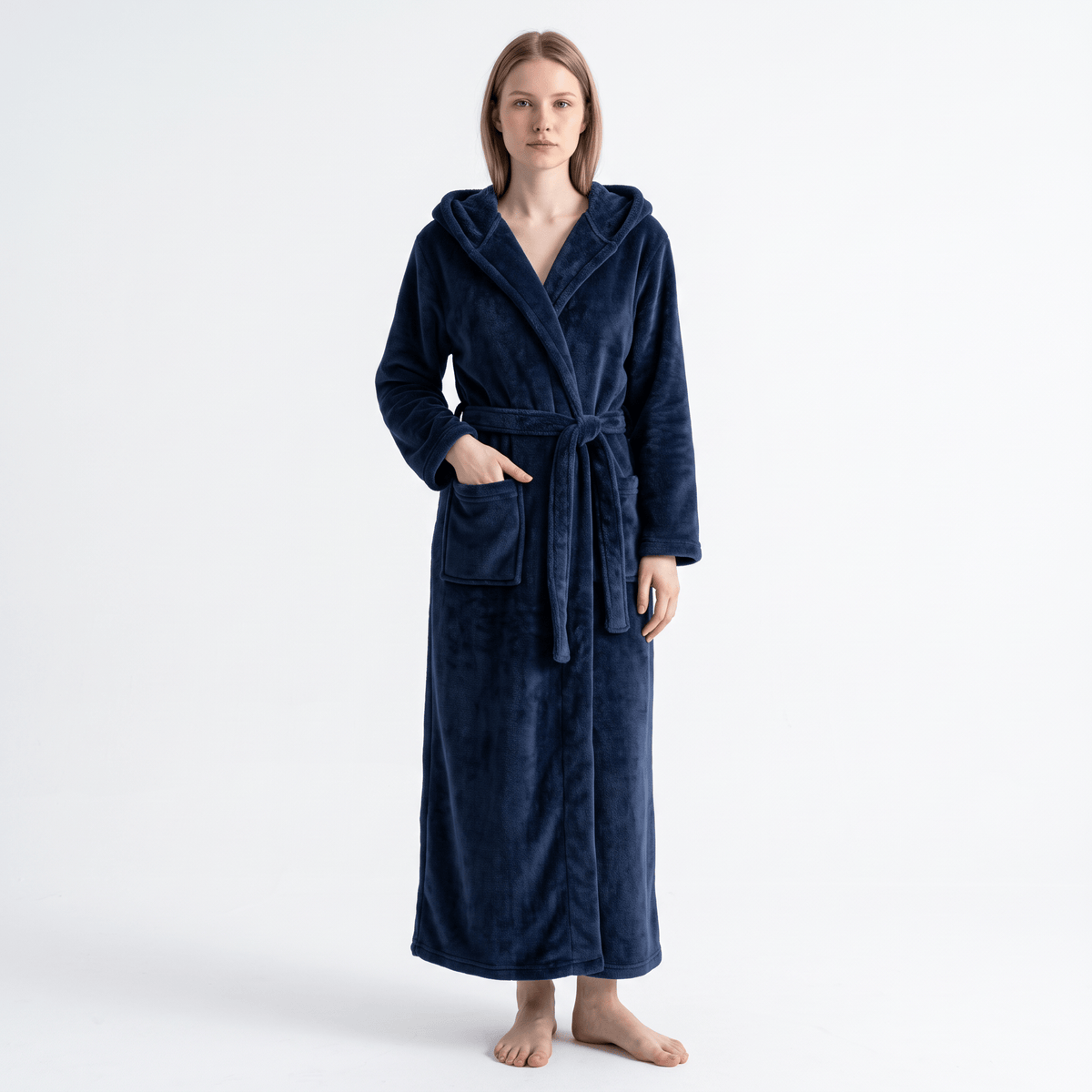 Le Prestige du Peignoir Peignoir Polaire Femme Long avec Capuche