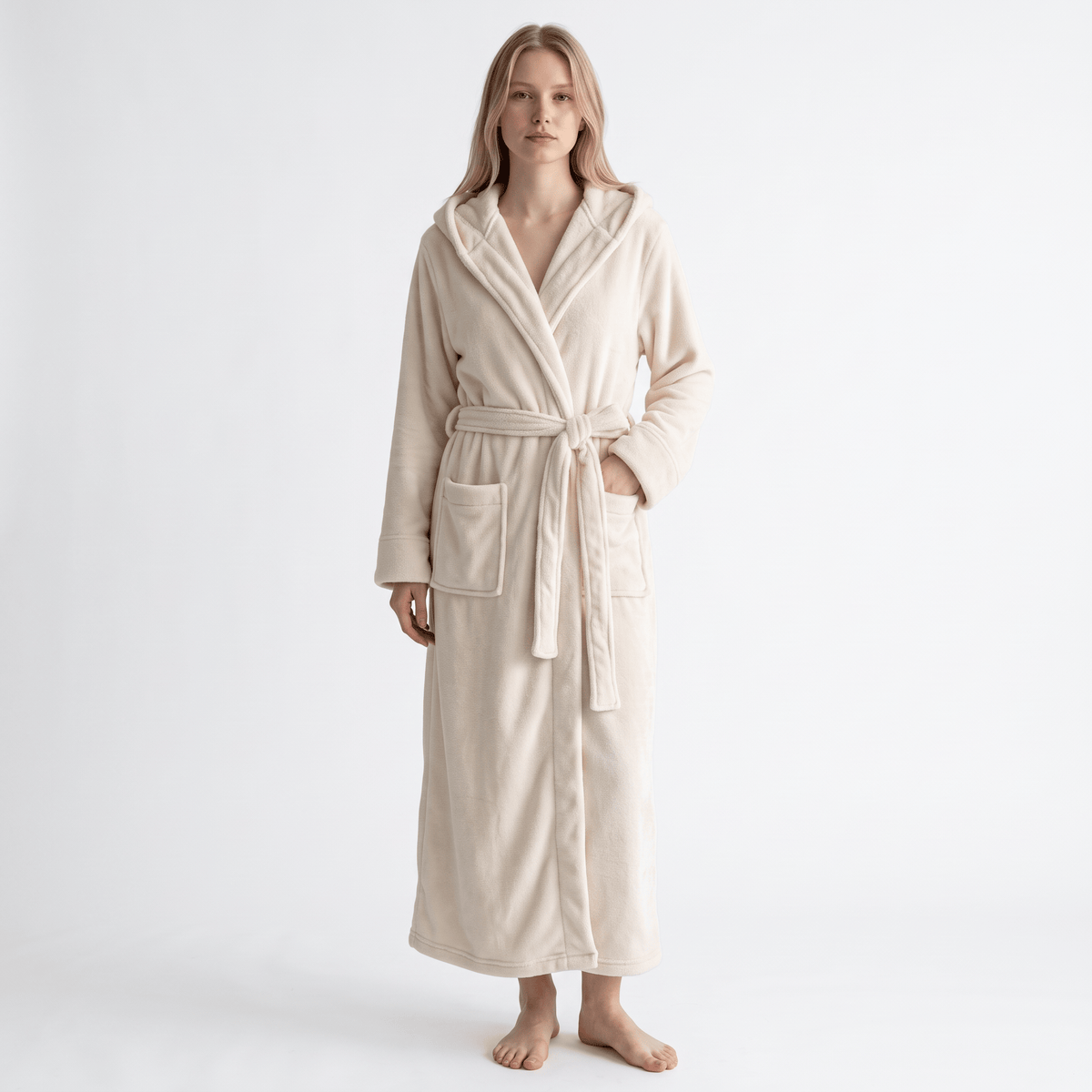 Le Prestige du Peignoir Peignoir Polaire Femme Long avec Capuche