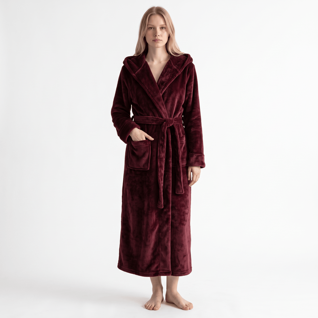 Le Prestige du Peignoir Peignoir Polaire Femme Long avec Capuche