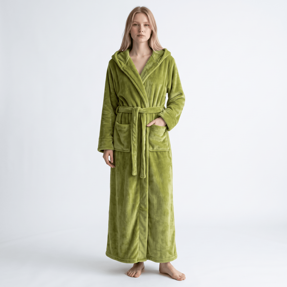 Le Prestige du Peignoir Peignoir Polaire Femme Long avec Capuche